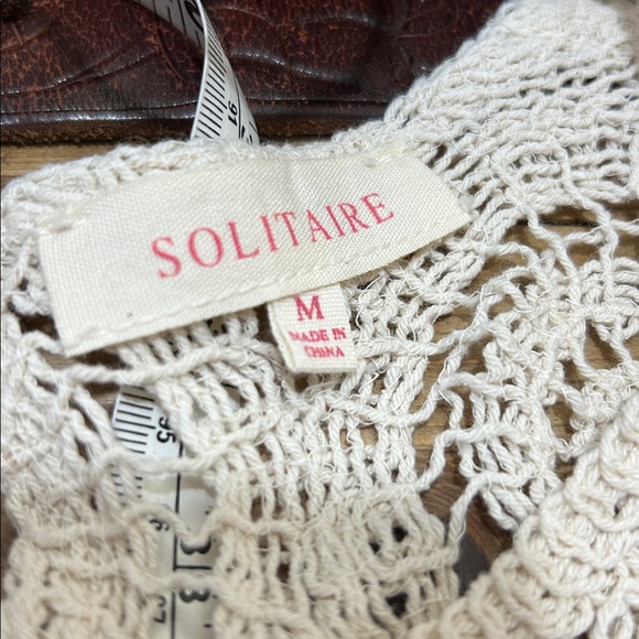 Solitaire Cotton Blend Crochet Top Medium - Picture 7 of 8